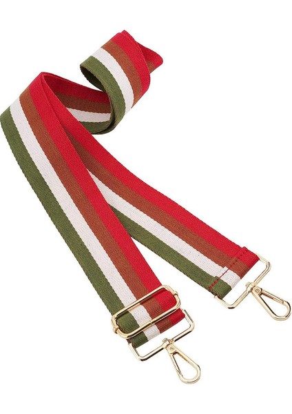 Geniş Omuz Askısı Ayarlanabilir Yedek Kemer Çapraz Kanvas Çanta（kırmızı, Kahverengi ve Yeşil Çizgili） (Yurt Dışından) fiyatları