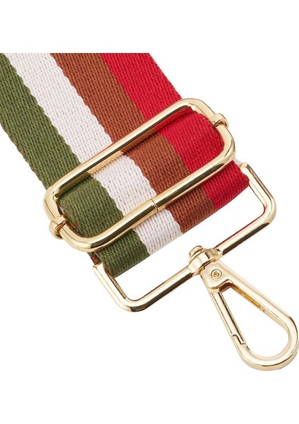Geniş Omuz Askısı Ayarlanabilir Yedek Kemer Çapraz Kanvas Çanta（kırmızı, Kahverengi ve Yeşil Çizgili） (Yurt Dışından) modelleri
