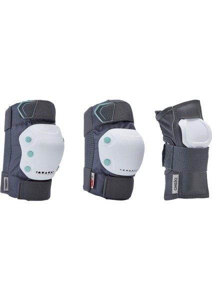 OXELO Yetişkin Destek Seti - Paten - Yeşil / Gri - 3X2 - FIT500
