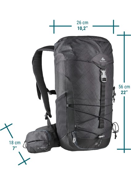 QUECHUA Sırt Çantası - 20L - Koyu Gri - MH100 fiyatları