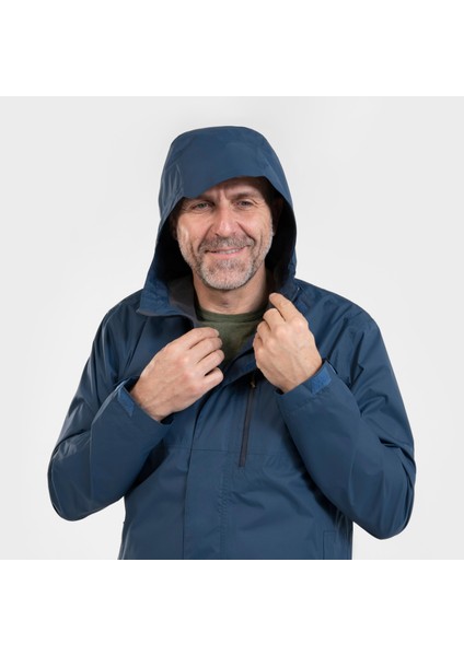 QUECHUA Erkek Outdoor Yağmurluk - Mavi / Kot - NH500 Imper