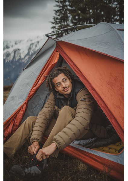 Forclaz Erkek Outdoor Trekking Şişme Montu / -10°C - Kahverengi - Mt500