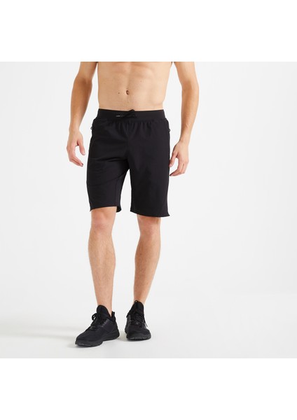 DOMYOS Erkek Siyah Regular Spor Şortu 500 - Fitness Kardiyo