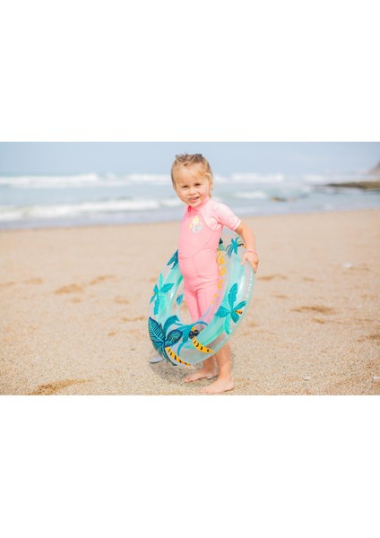 Nabaiji Çocuk Şişirilebilir Yüzme Simidi - 65 Cm - 6 / 9 Yaş - "Palmiye" Baskılı