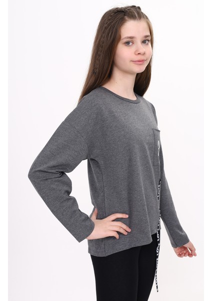 Toontoy Kız Çocuk Cep Üstü Baskılı Sweatshirt modelleri