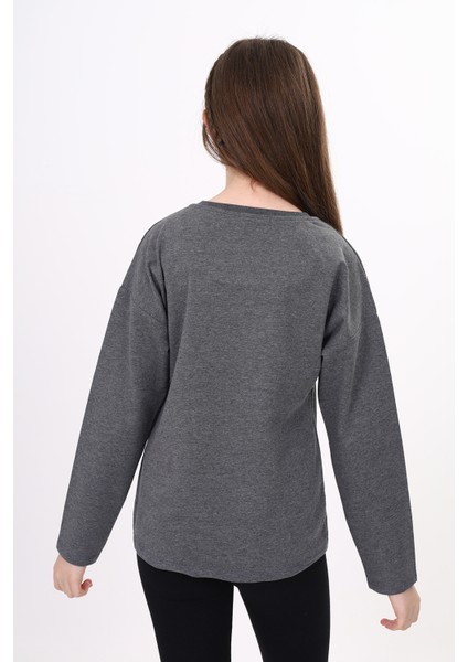 Toontoy Kız Çocuk Cep Üstü Baskılı Sweatshirt fırsatları