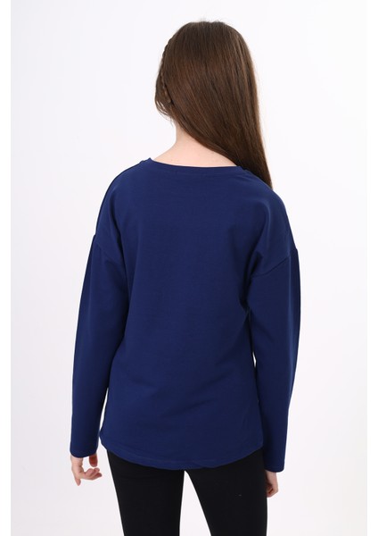 Toontoy Kız Çocuk Cep Üstü Baskılı Sweatshirt modelleri