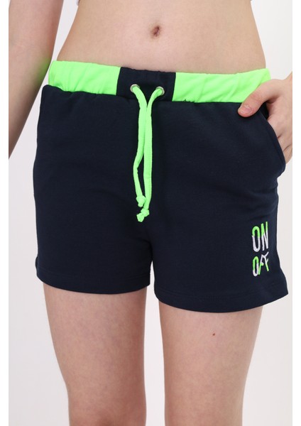 Toontoy Kız Çocuk Nakış Işlemeli Beli Lastikli Cepli Şort