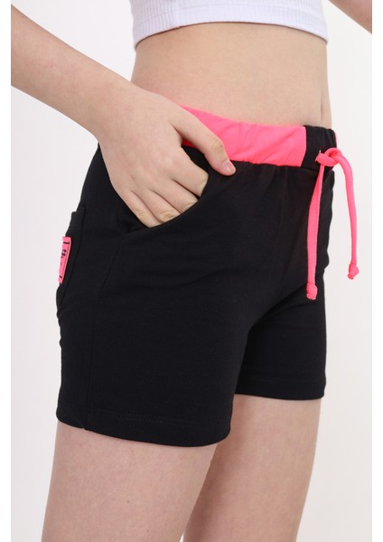 Toontoy Kız Çocuk Nakış Işlemeli Beli Lastikli Cepli Şort modelleri