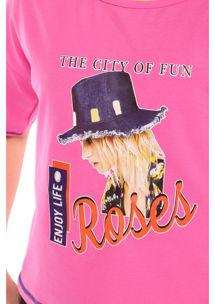 Kız Çocuk Roses Yazı Baskılı Tişört fiyatları