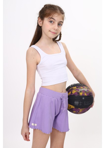 Toontoy Kız Çocuk Fitilli Kumaş Şort
