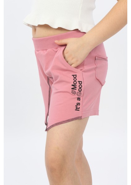 Toontoy Kız Çocuk #mood It S A Good Nakışlı Şort modelleri