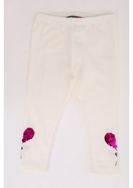 Toontoy Kız Çocuk Paçası Çevirmeli Pullu Tayt