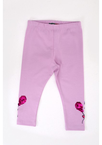 Toontoy Kız Çocuk Paçası Çevirmeli Pullu Tayt