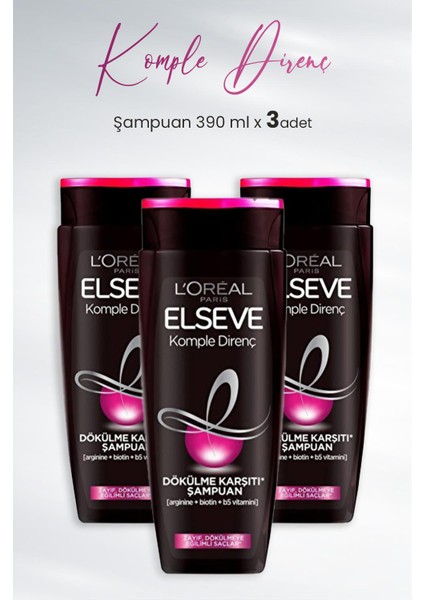 Komple Direnç Şampuan 390 ml x 3 Adet
