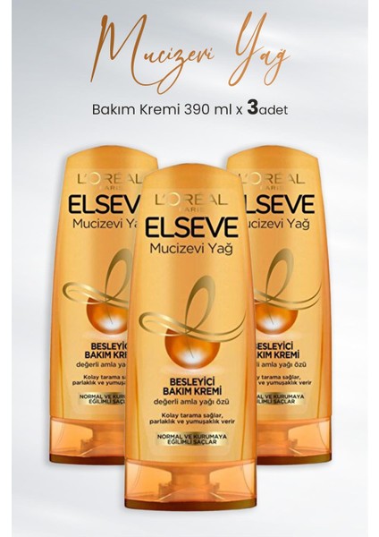 Mucizevi Yağ Besleyici Bakım Kremi Amla Yağı 390 ml x 3 Adet