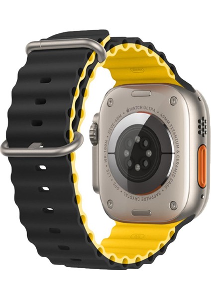 Apple Watch 42-44-45-49MM Krd-28 Ocean Çift Renkli Sarı Kordon