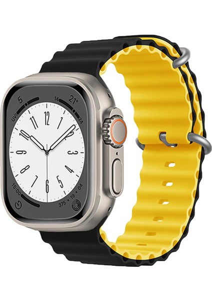 Apple Watch 42-44-45-49MM Krd-28 Ocean Çift Renkli Sarı Kordon fiyatları
