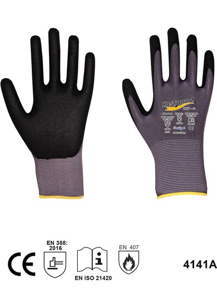 Kkdavm Bestguard TBW41 Mikro Köpük Nitril Kaplama Iş Eldiveni