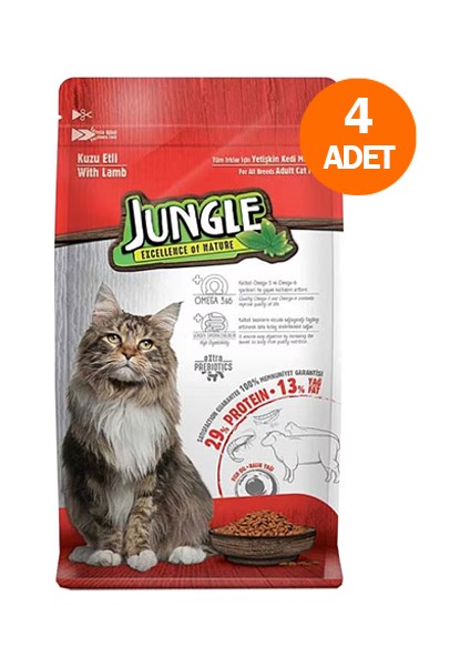 Kuzu Etli Yetişkin Kedi Maması 500 gr (4 Adet)