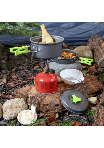 9 Parça Piknik Tencereleri Kamp Tencereleri Outdoor Tencere Seti (Yurt Dışından)