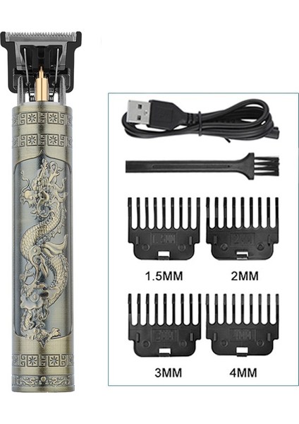 Sıcak Satış Vintage T9 Elektrikli Akülü Saç Kesme Makinesi Erkekler Için Profesyonel Saç Berber Giyotin Clipper Tıraş Makinesi-Bronz (Yurt Dışından)