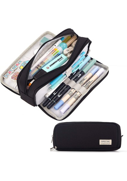 Yeşil Kalem Kutuları Büyük Kapasiteli Kalem Çantası Kılıfı Hediye Kız Ofis Öğrenci Koleji Masaüstü Düzenleyici Okul Malzemeleri (Yurt Dışından)