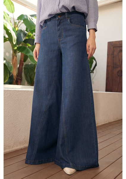 1162-DENIM Pantolon Etek Koyu Mavi modelleri