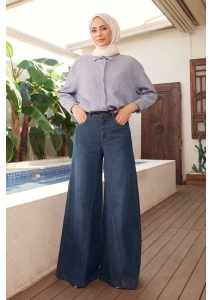 1162-DENIM Pantolon Etek Koyu Mavi indirimleri