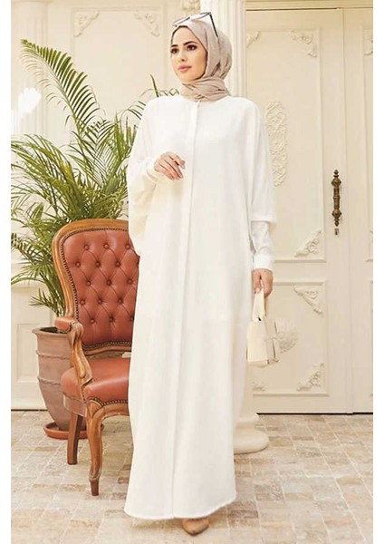 6571-KREP Abaya Beyaz