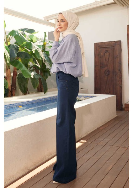 1067-DENIM Bol Paça Pantolon Lacivert