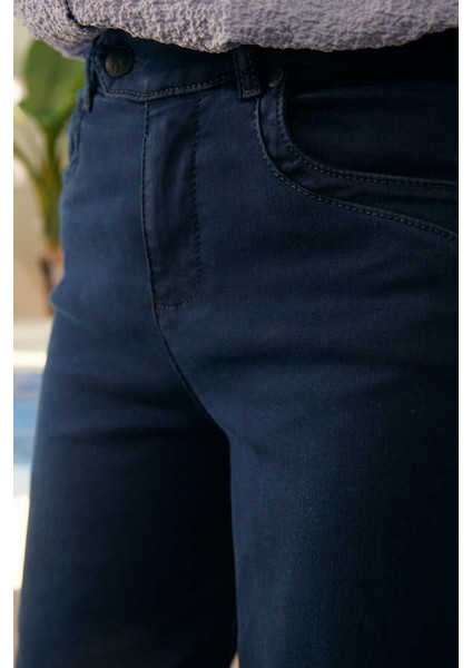 1067-DENIM Bol Paça Pantolon Lacivert fırsatları
