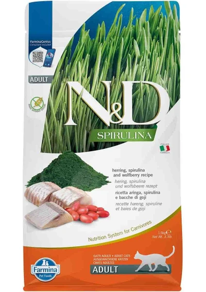 Spirulina Ringa Balıklı Yetişkin Kedi Maması 1,5kg