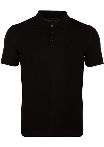 Regular Fit Polo Yaka %100 Pamuk Kısa Kollu Basic Penye T-Shirt-PE3603TY22