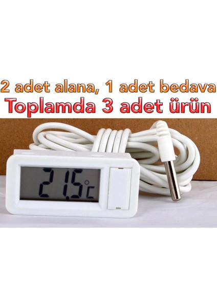 3 Adet Tpm-30 Soketli Panel Tip Kablolu Termometre