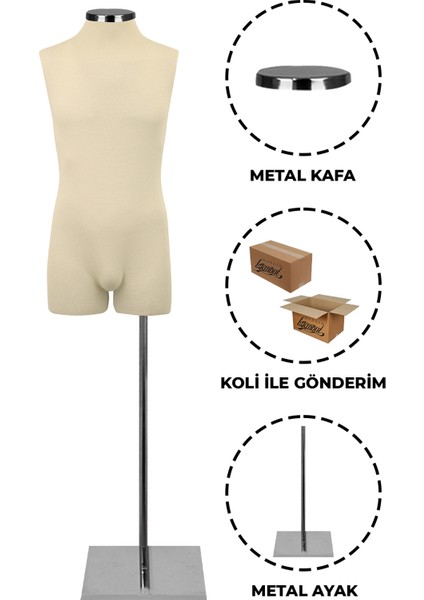 Pantolon Giyebilen 48 Beden Erkek Vitrin Amaçlı Terzi Mankeni Vitrin Mankeni (Iğne Batmaz)