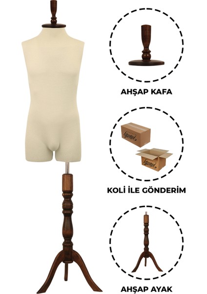 Pantolon Giyebilen 48 Beden Erkek Vitrin Amaçlı Terzi Mankeni Vitrin Mankeni (Iğne Batmaz)