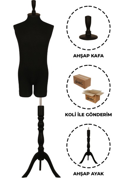 Pantolon Giyebilen 48 Beden Erkek Vitrin Amaçlı Terzi Mankeni Vitrin Mankeni (Iğne Batmaz)