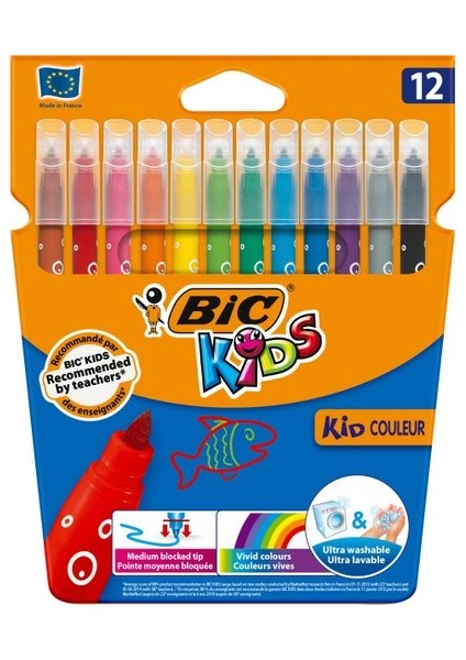 Kids Kid Couleur Keçeli Boya Kalemi 12 Renk 12 Adet