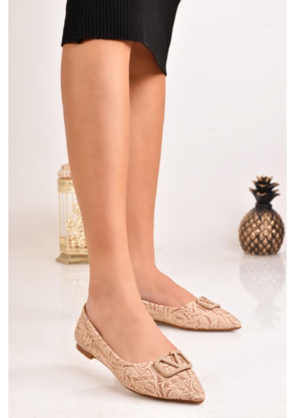 Kadın Sivri Burun Tokalı Babet Ayakkabı fiyatları