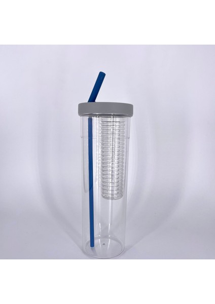 Süzgeçli ve Katlanır Pipetli 700ML Büyük Kapasiteli Su Şişesi (Yurt Dışından)