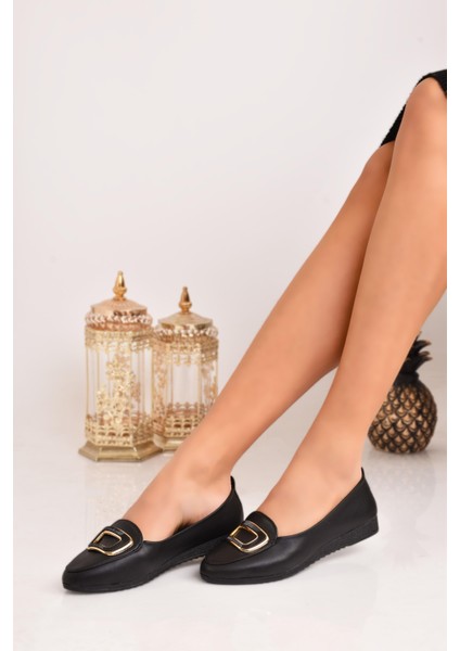 Kadın Şık Tokalı Rahat Taban Babet Ayakkabı