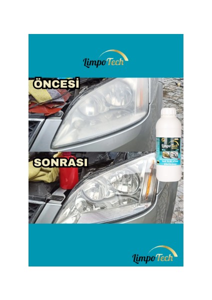 Limpo Tech Buharlı Far Temizleme Sıvısı, Far Kimyasalı, Far Parlatıcı, Kloroform, Araba Farı Parlatıcı 1kg Limpoftss