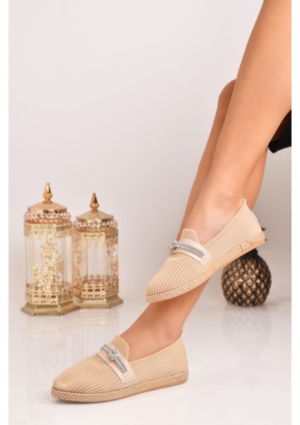 Kadın Taşlı Detaylı Triko Babet Ayakkabı fiyatları