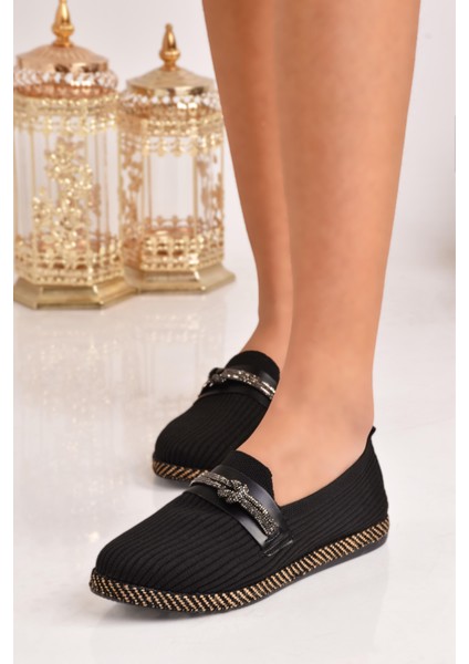 Kadın Taşlı Detaylı Triko Babet Ayakkabı indirimleri