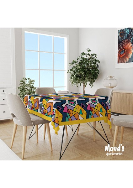 Artboard 2 Desenli Kare - Dikdörtgen Süet Dertsiz Masa Örtüsü