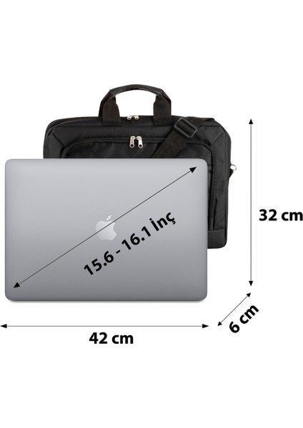 S683 15.6" - 16.1" Siyah Evrak Notebook Laptop Bilgisayar Çantası