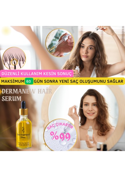 3 Adet Serum + Roller Dermanew hair Bayanlara Özel Serum