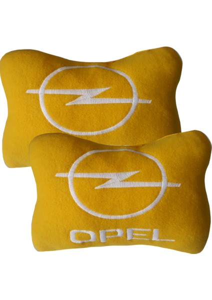 Opel Vectra A Kasa Torpido Koruma Halısı Örtüsü / Opel Sarı Polar Nakışlı Seyahat Boyun Yastık