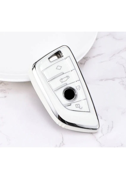 Bmw G30 Parlak Beyaz Silver Anahtar Kılıfı
